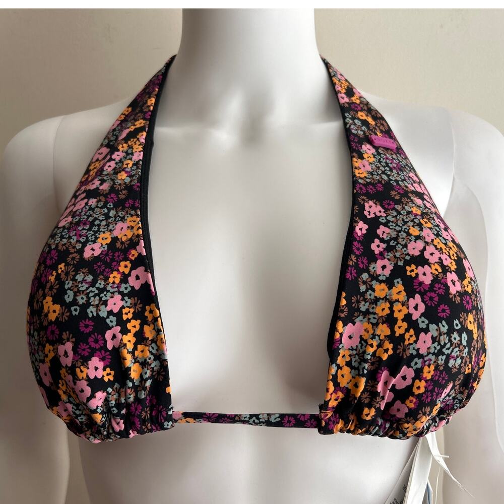 Roxy Swim Ditsy Floral Print Tiki Triangle Bikini Top XL NWT